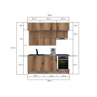 Bucatarie ZONE B 200 FRONT PAL K002 / decor K004